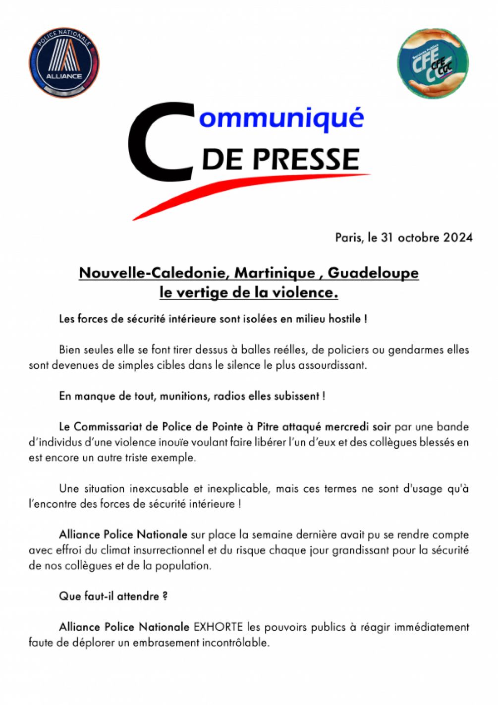 Nouvelle-Caledonie, Martinique , Guadeloupe le vertige de la violence